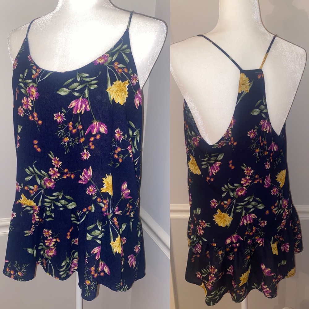 navy blue floral Newbury Kustom tank top